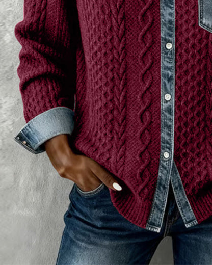 חולצה ארוכת שרוולים בדוגמת פאצ'ורק ג'ינס