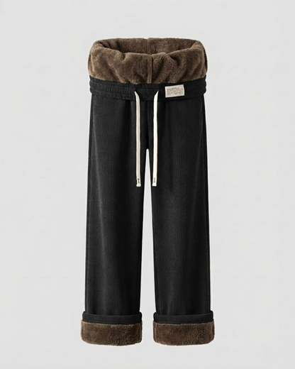 מכנסי קורדרוי עם ליינינג מצמר - גזרה גבוהה ומותן אלסטית