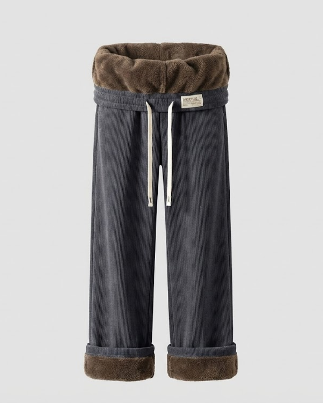 מכנסי קורדרוי עם ליינינג מצמר - גזרה גבוהה ומותן אלסטית